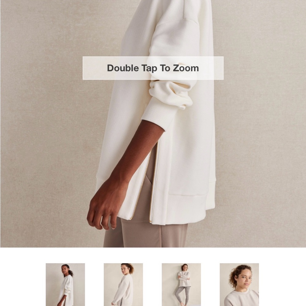 Varley Side Zip Sweatshirt - Egret color